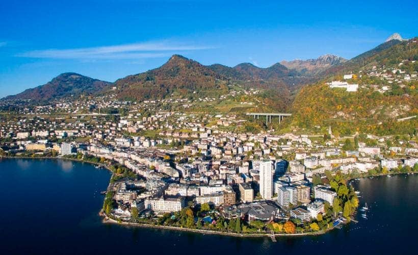 The view of Montreux in Switzerland