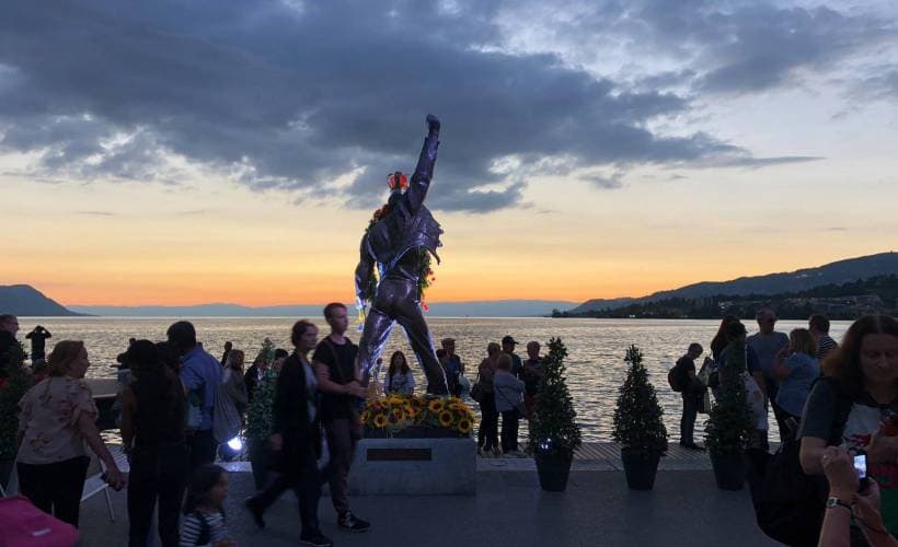 The Freddie Mercury statue in Montreux