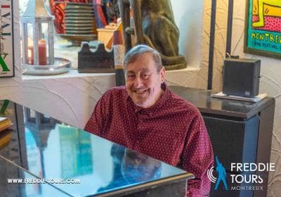 Rodaje de un documental en Montreux con Peter Freestone