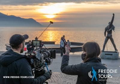 Rodaje de un documental en Montreux con Peter Freestone